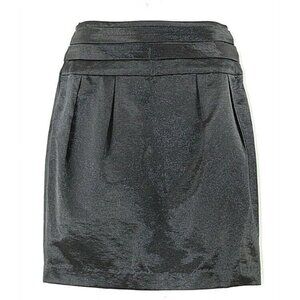 Loca M Black Shine Cotton Polyamide Pencil Skirt
